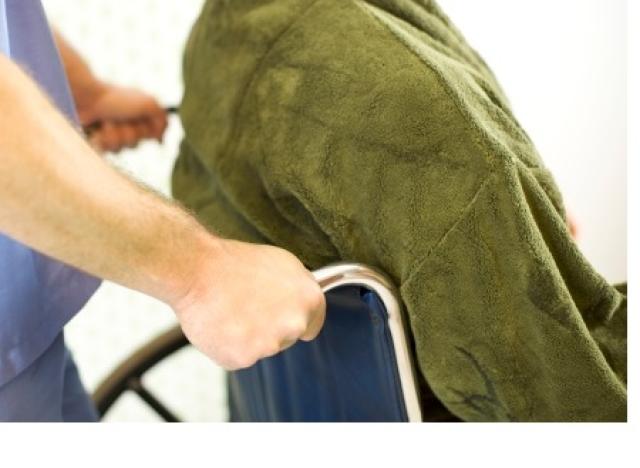 pushing wheelchair