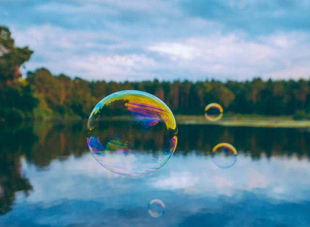 bubbles over a lake