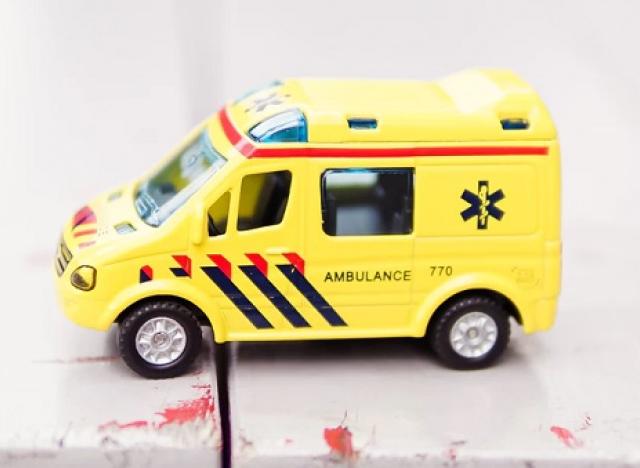 yellow toy ambulance