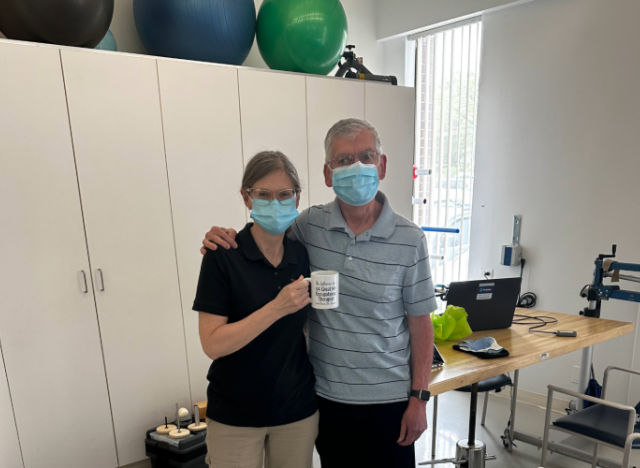 Doug with his therapist