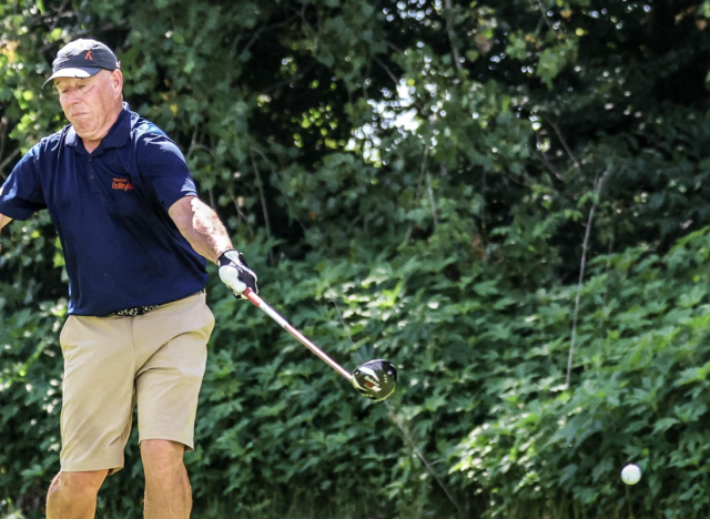 Marty golfing