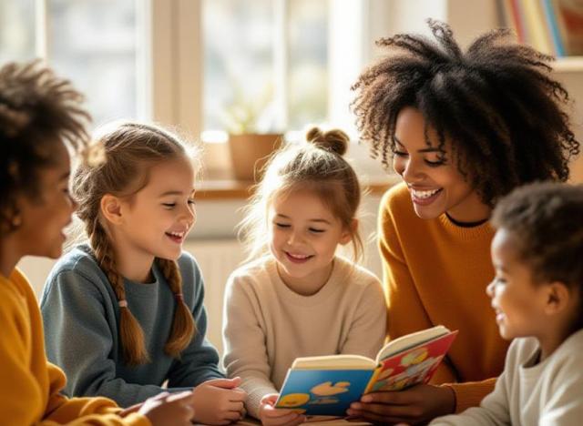 Kids in a classroom setting