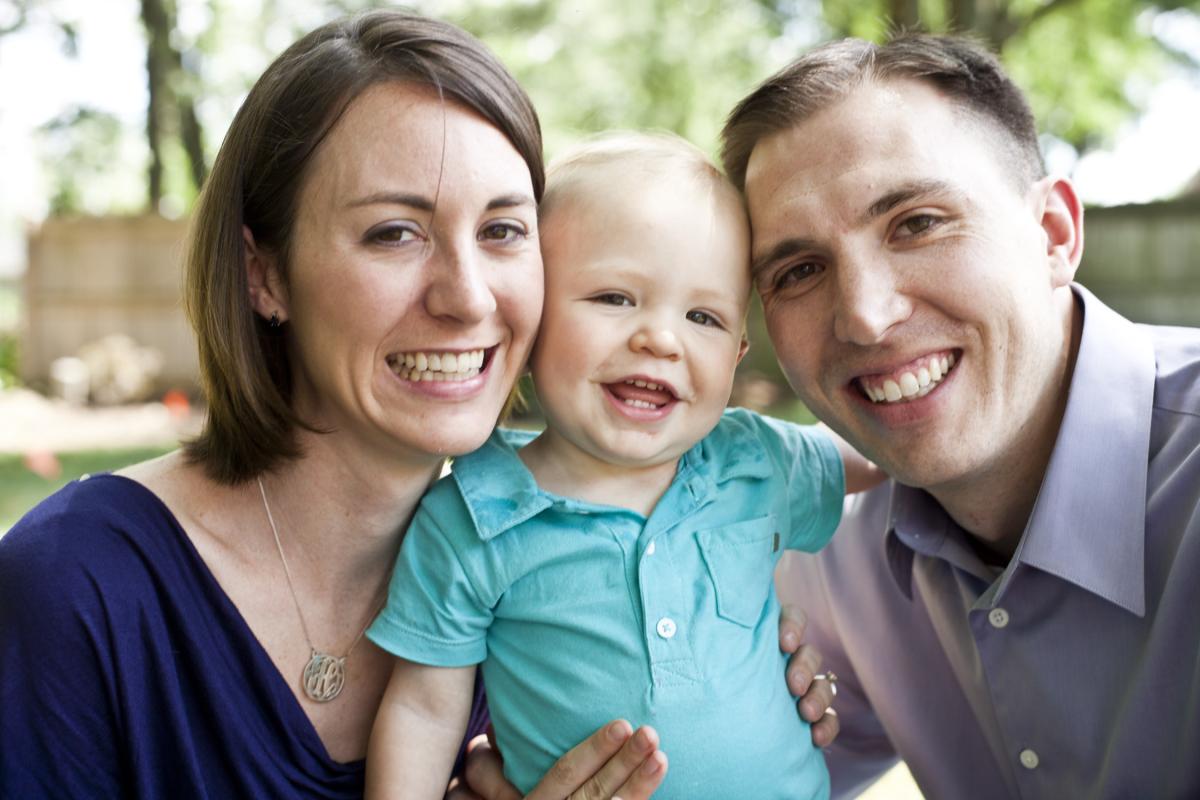 Heather and her family after stroke recovery