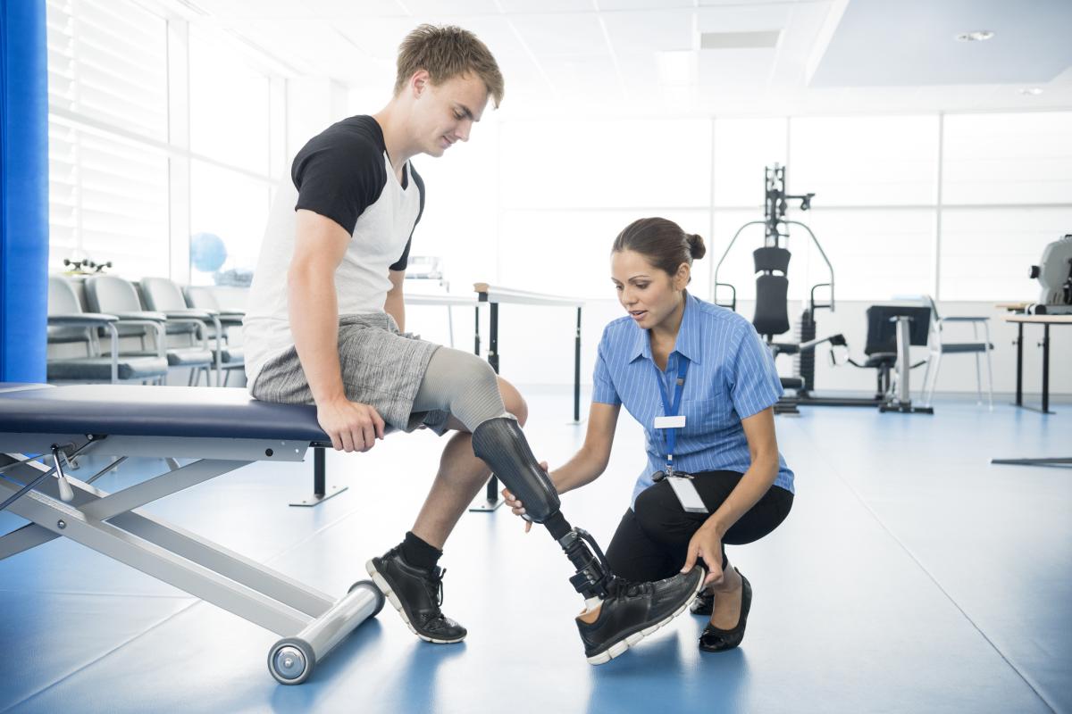 Prosthetics being fitted in the Center for Bionic Medicine
