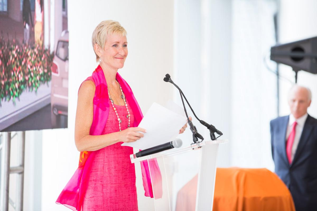 Dr Smith speaking at naming event