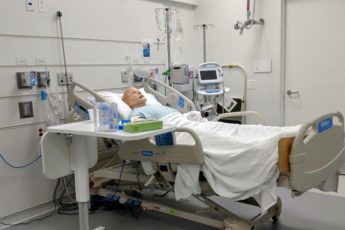 The manikin in the Sim Lab