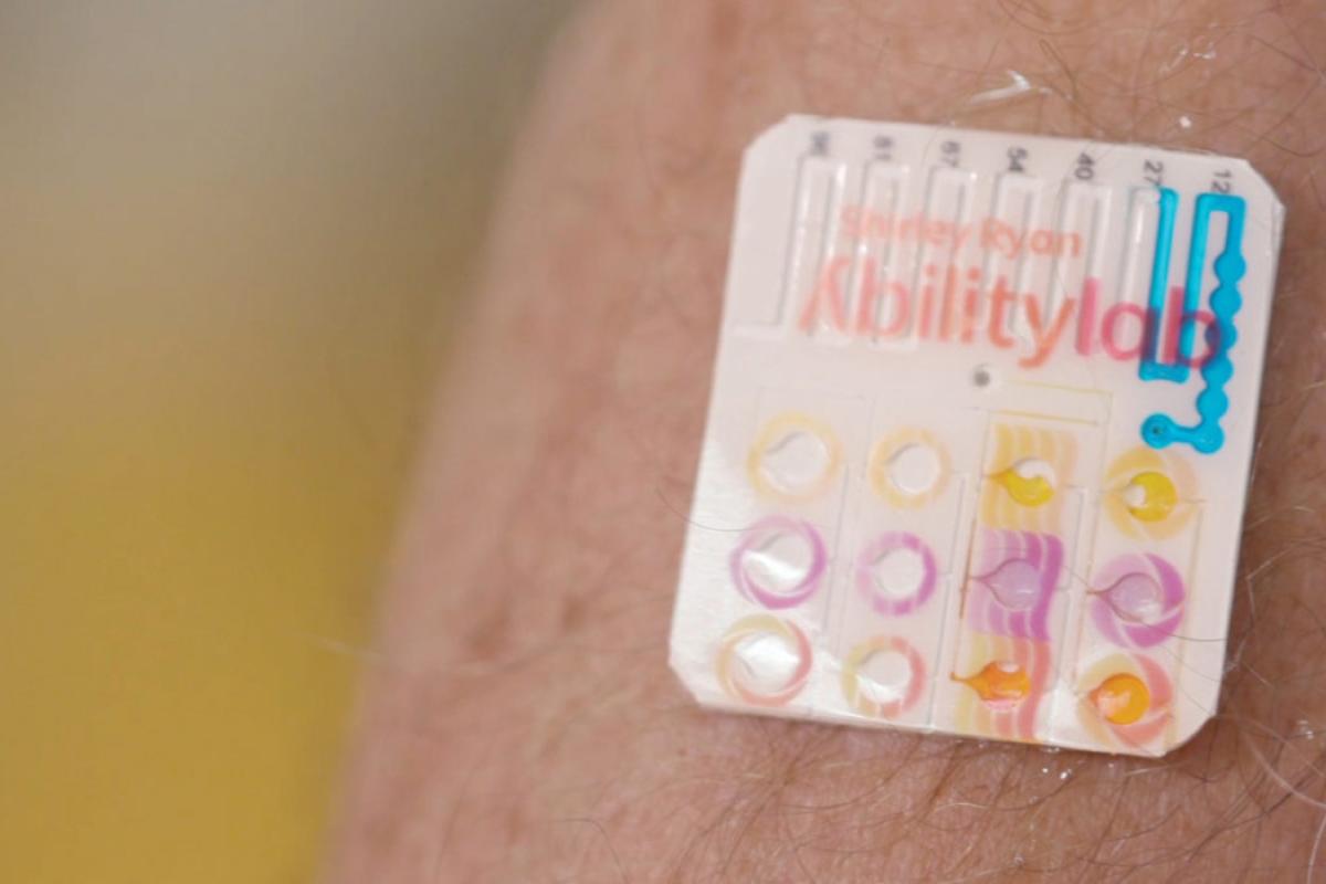 example of a sweat sensor developed at Shirley Ryan AbilityLab