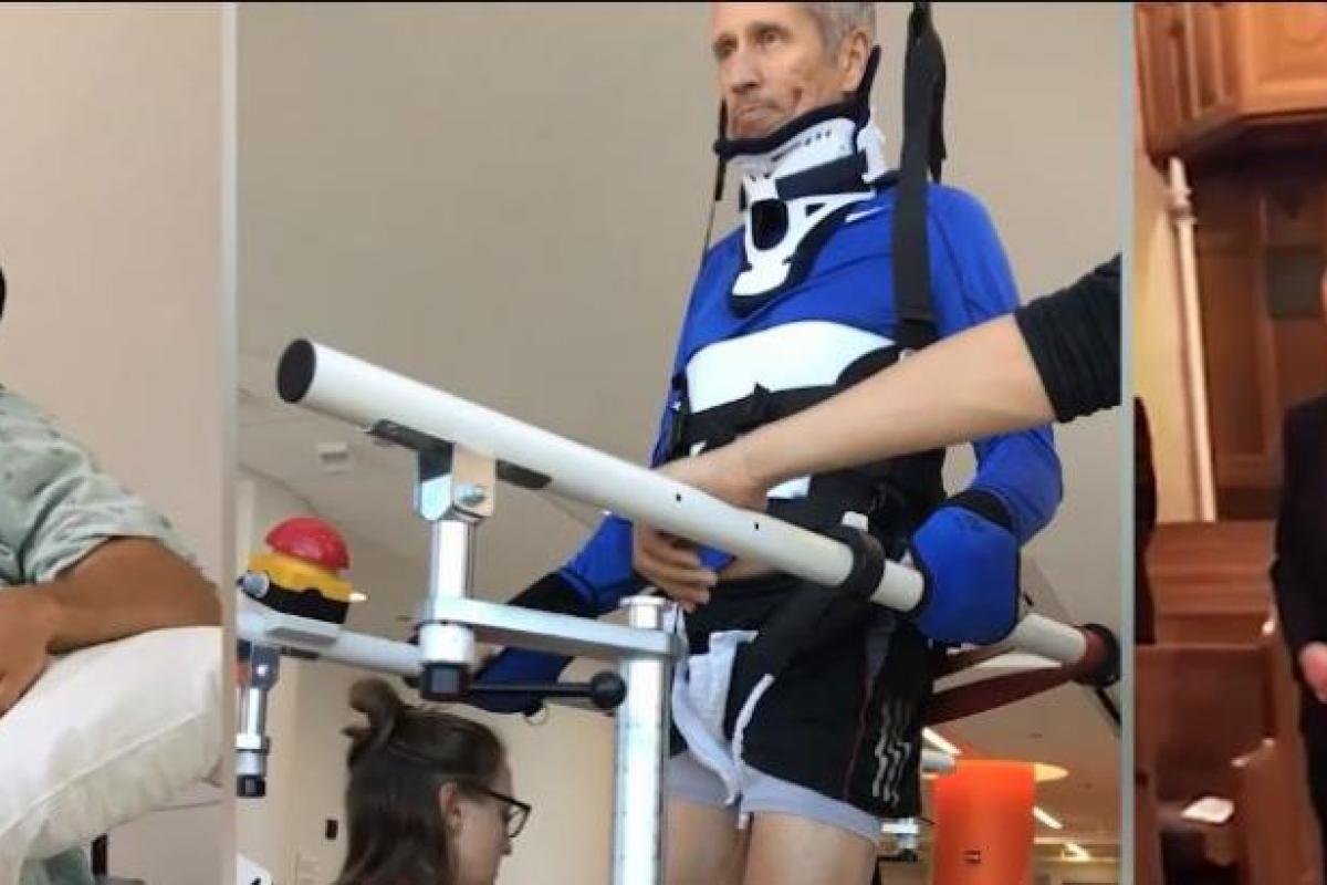 Showing the progress of Andy, a spinal cord injury patient