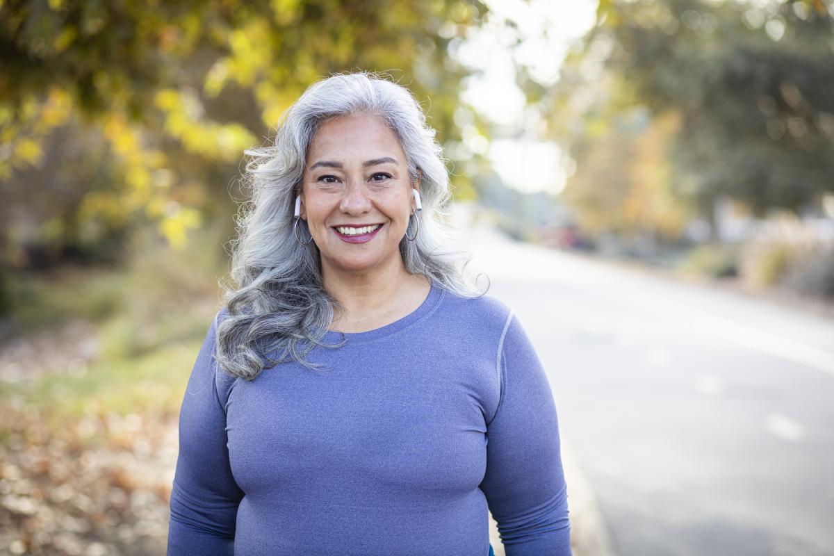 Woman smiling at camera