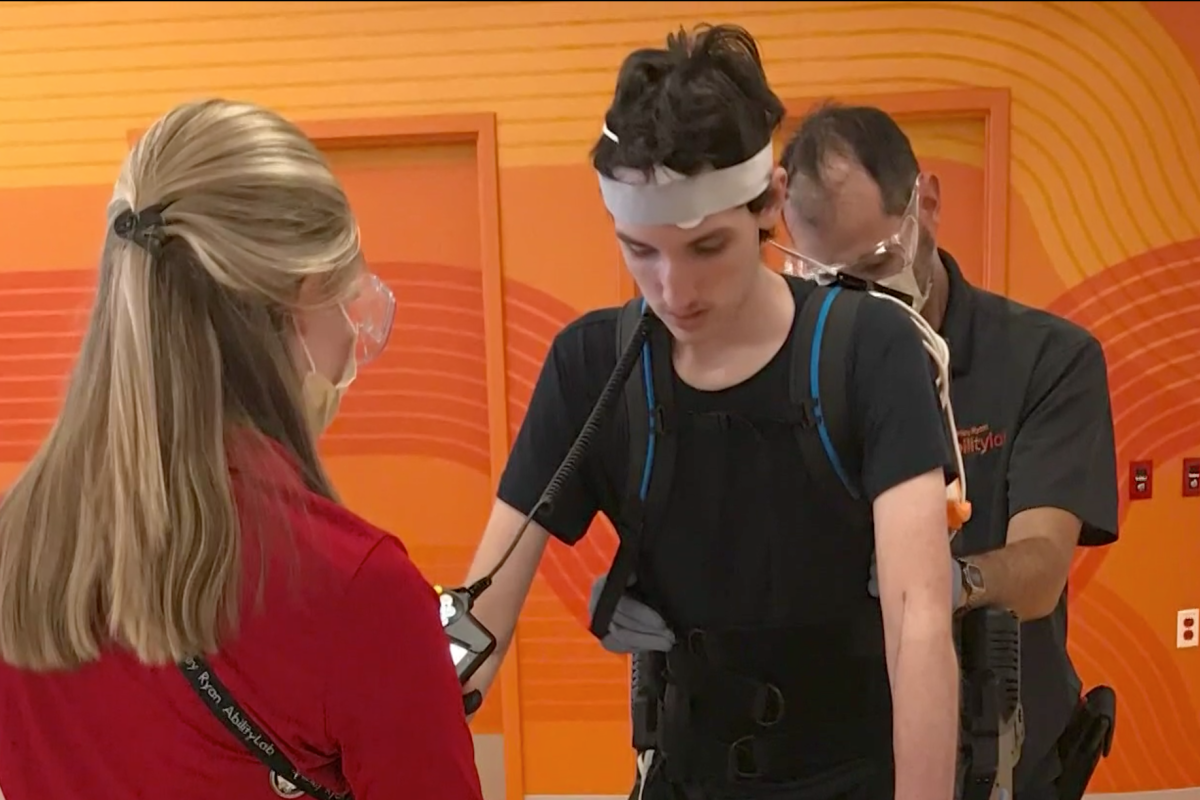 Jacob Brewer does physical therapy at Shirley Ryan AbilityLab