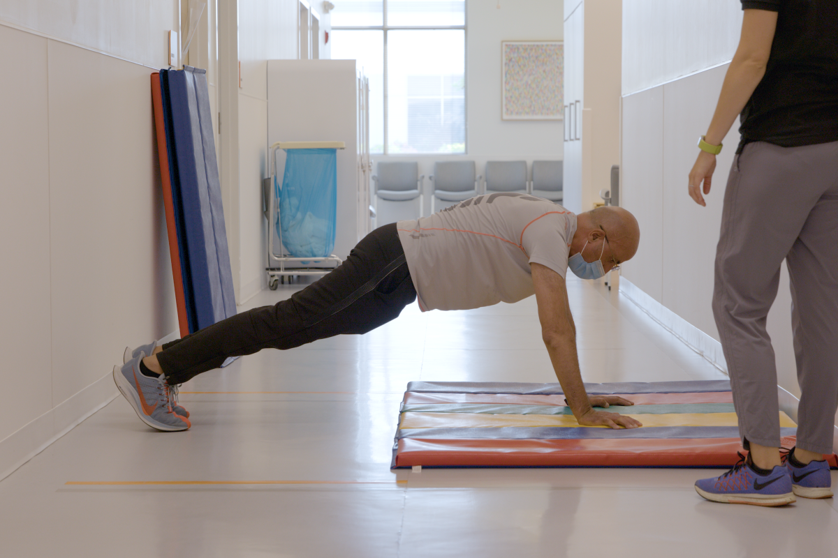 Mahmoud A. doing rehabilitation at Shirley Ryan AbilityLab