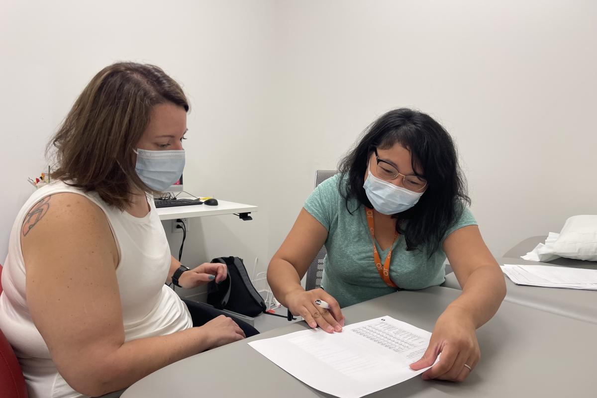 Samantha Lewis at Shirley Ryan AbilityLab for Long-Covid recovery