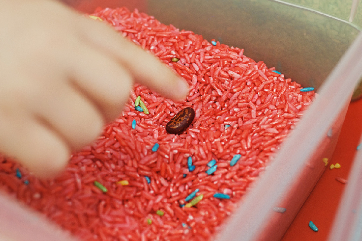 Child playing with sensory activity