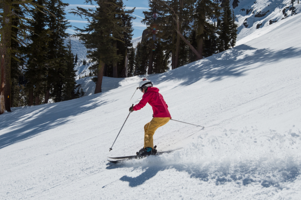 Person skiing down a hill