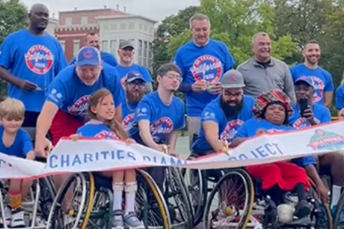 Wheelchair Softball Players Celebrate Ribbon-cutting with Cubs Charities