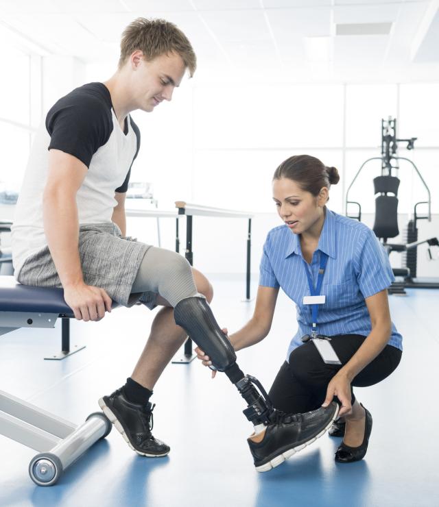 Prosthetics being fitted in the Center for Bionic Medicine