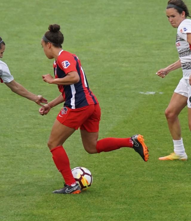 women playing soccer