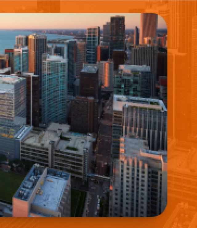 orange banner with pic of Chicago skyline on one side and MRSCICS Matters Newsletter in text on the other side