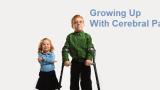 two kids, one with hand crutches