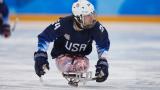 sled hockey player on the ice