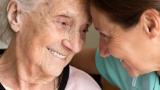 patient with dementia and caregiver