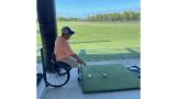 An adaptive golfer tees off