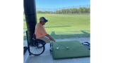 An adaptive golfer tees off