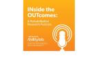 orange banner with white microphone graphic and inside the outcomes a rehabilitation research podcast
