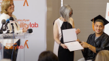 Lisa presenting an award