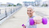 Cancer survivor physically rehabilitating
